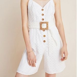 NWT Anthropologie Belted Eyelet Romper